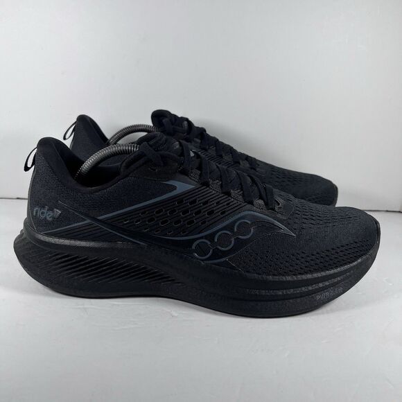 Saucony Other - Saucony Ride 17 Triple Black Lace Up Athletic Running Shoes Sneakers Men's 11.5